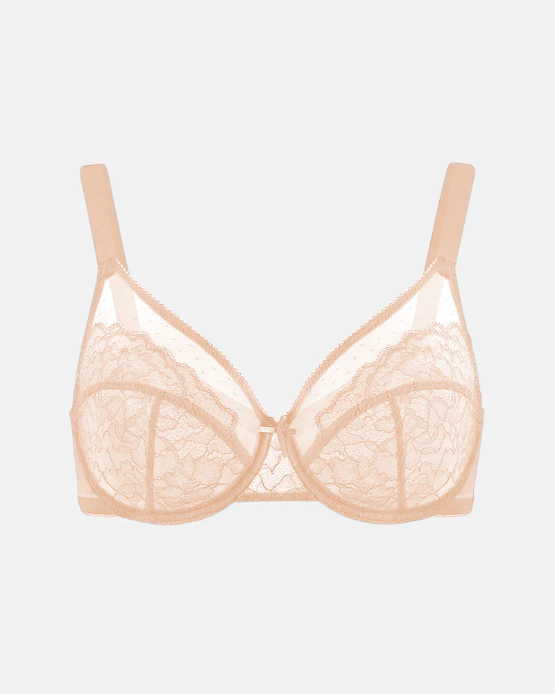 Full Coverage Lace Minimizer Bra - Petal-Beige - Image 13