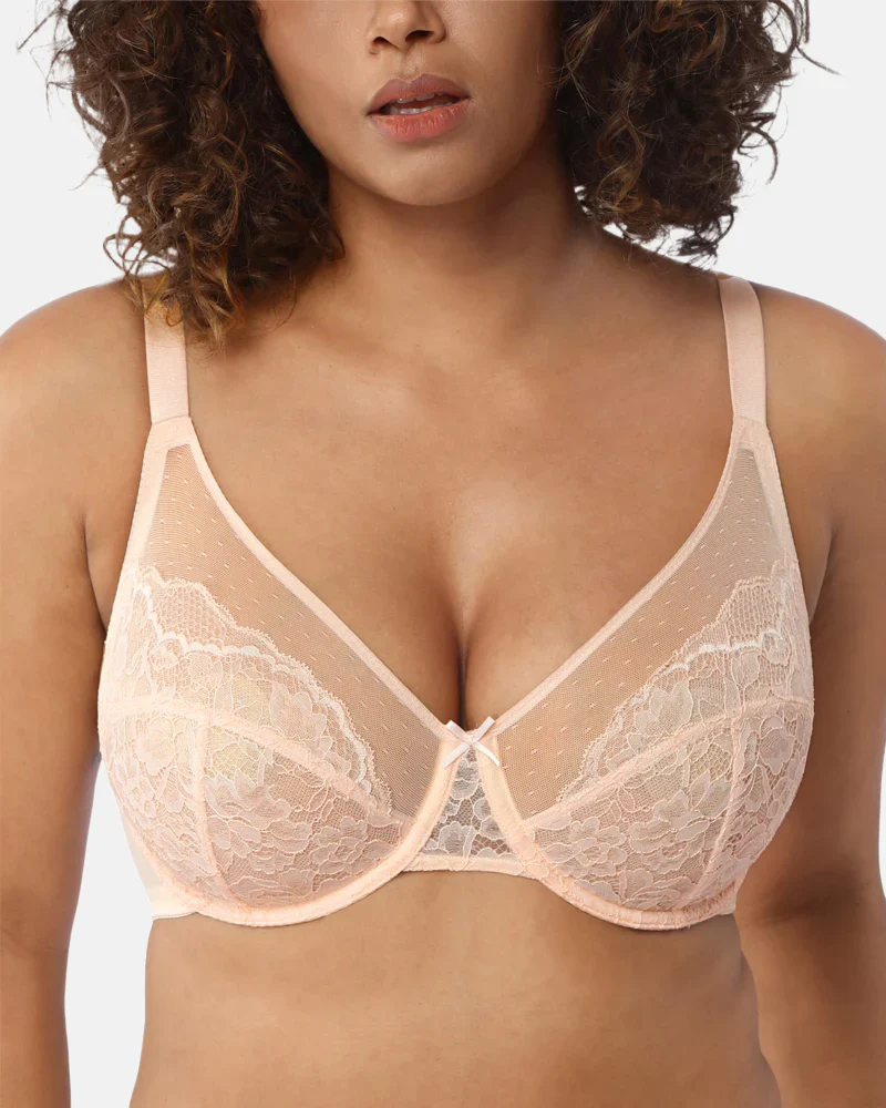 Full Coverage Lace Minimizer Bra - Petal-Beige - Image 6