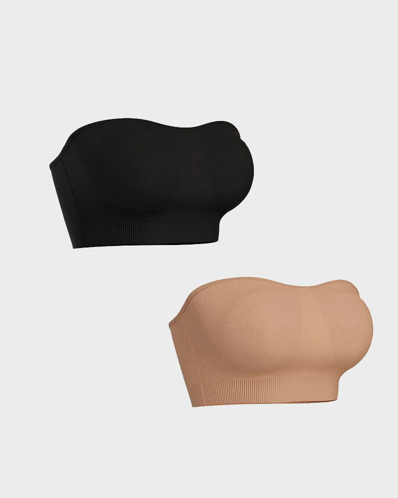 Non-Slip Bandeau Seamless Wireless Strapless Bra - Image 17