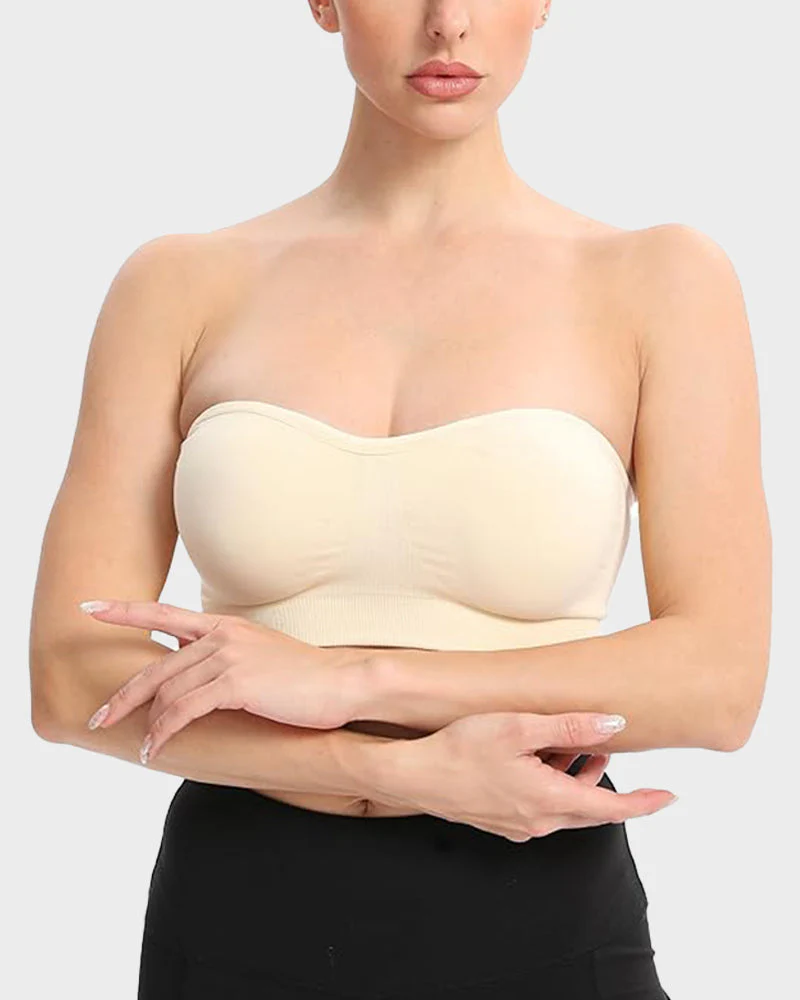 Non-Slip Bandeau Seamless Wireless Strapless Bra - Image 25