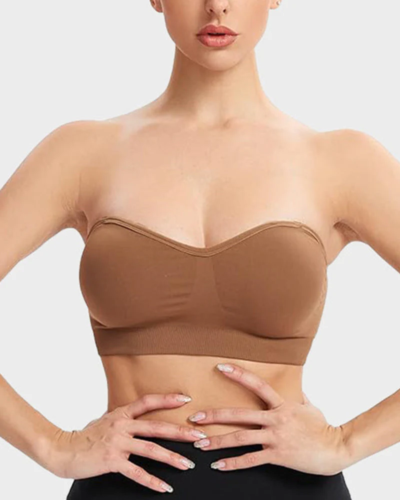 Non-Slip Bandeau Seamless Wireless Strapless Bra - Image 3