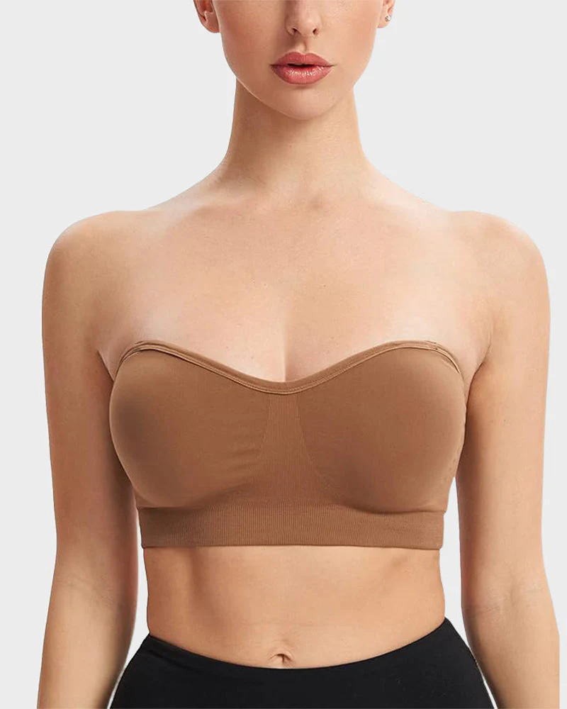 Non-Slip Bandeau Seamless Wireless Strapless Bra - Image 5