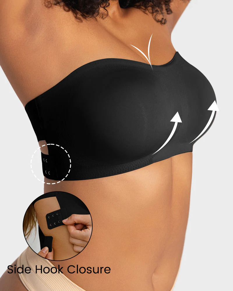 Non-Slip Crossover Side Hook Bandeau Bra - Image 9