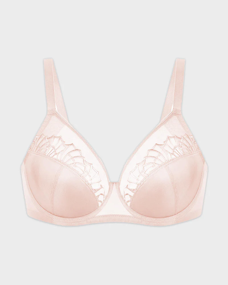 Plus-Size Pearl Shimmer Lace Minimizer Bra - Image 10