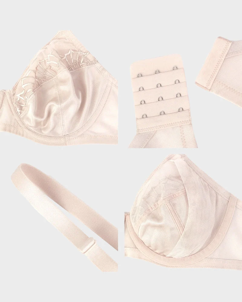 Plus-Size Pearl Shimmer Lace Minimizer Bra - Image 11