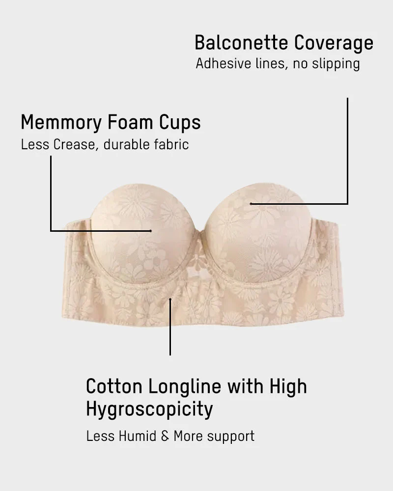 Smooth Lace Longline Strapless Underwire Bra - Image 6