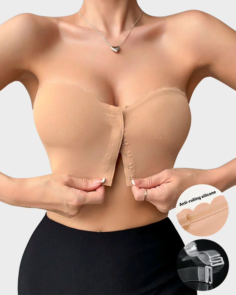 Strapless Front Closure Leopard Print Bra - Image 14